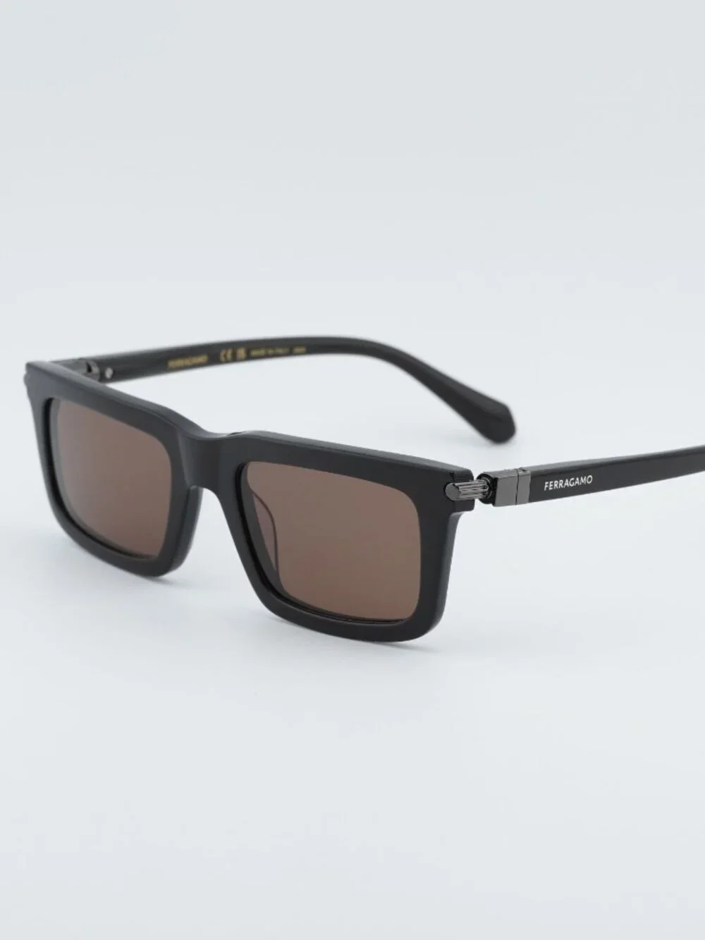 Salvatore Ferragamo SF2015S 210 Sunglasses Brown Rectangle Frame, Brown Lenses